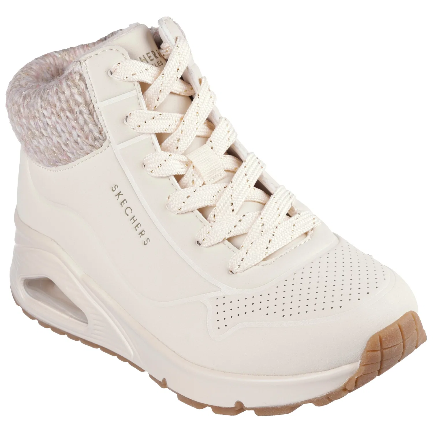 Детские высокие зимние кроссовки с теплой подкладкой Skechers, Natural