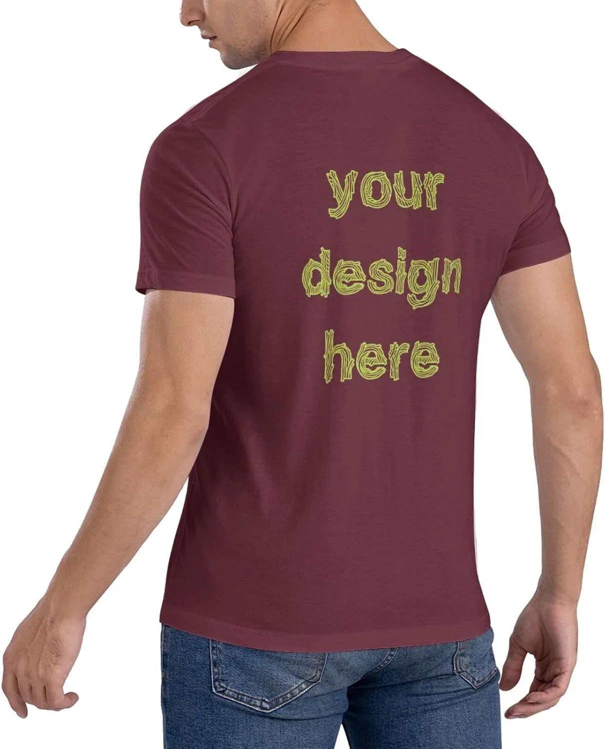 Мужская футболка с кастомизацией Summer Soft Casual, Burgundy — фото 2