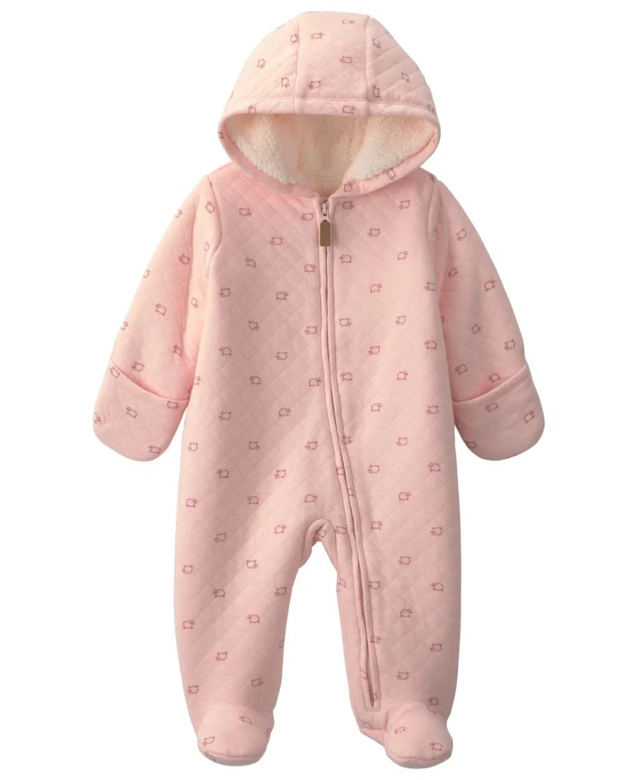 Детский комбинезон из флиса с капюшоном, на пуговицах, Sheep Teddy Fleece Carter's, Pink