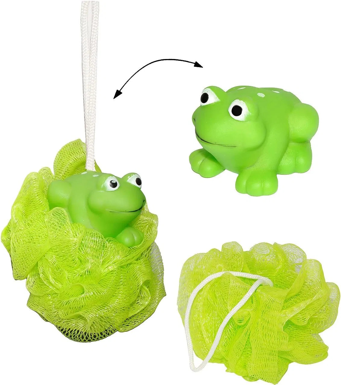 Мочалка для ванны с фигуркой лягушки, 1 шт, 12.5 см, Green Alles-Meine.De Gmbh