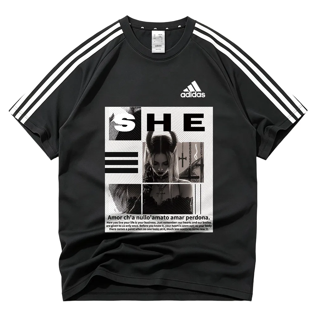 Унисекс футболка с принтом Adidas Football, Black