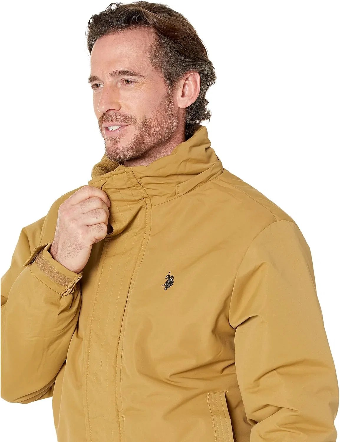 Мужская куртка с капюшоном Short Snorkel Jacket U.S. POLO ASSN., Coyote Brown — фото 3