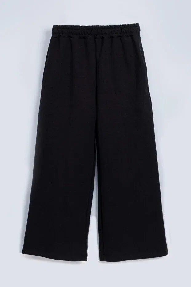 Детские спортивные штаны для девочек с широкими штанинами Vauva, Black — фото 2