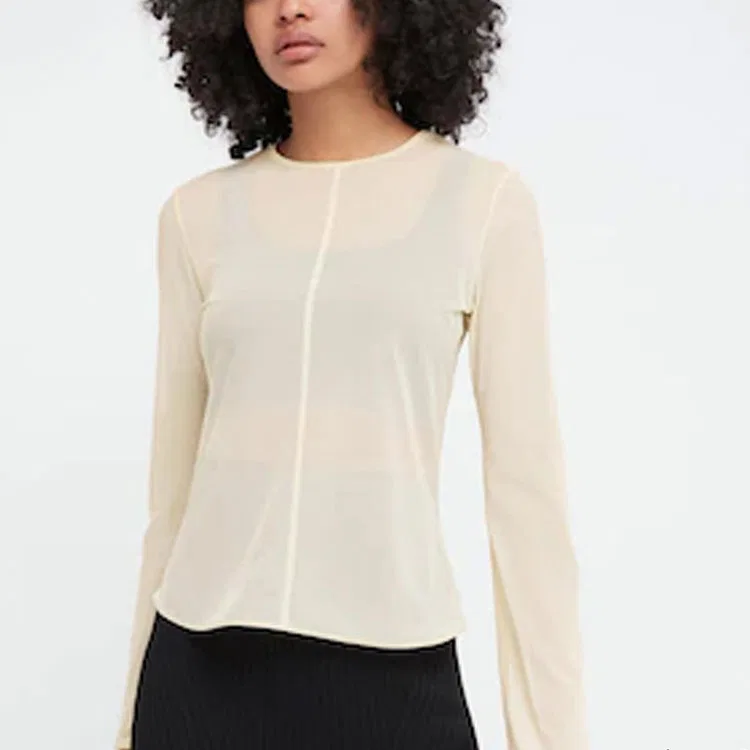 Футболка с длинным рукавом x Mame Kurogouchi, UNIQLO, Beige — фото 3