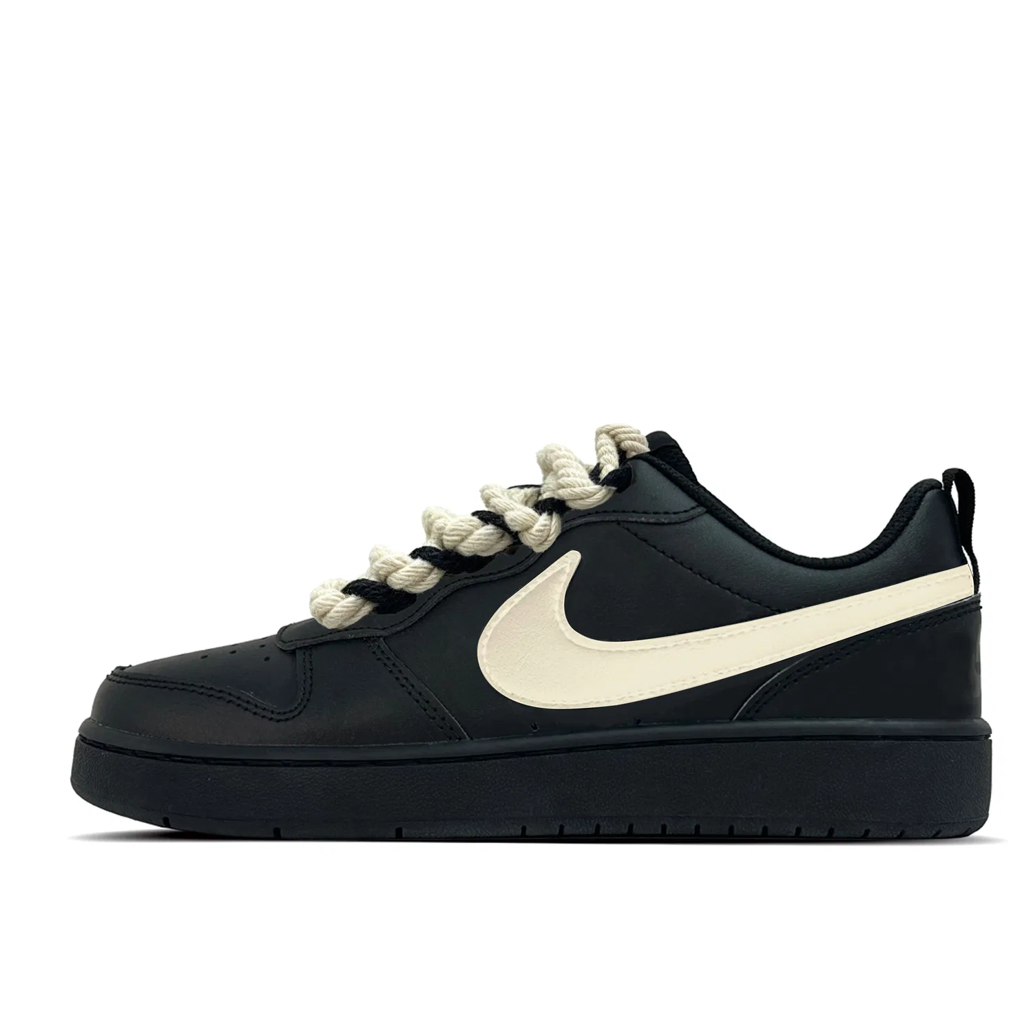 Детские кроссовки для скейтбординга с контрастной отделкой Nike Court Borough, Black