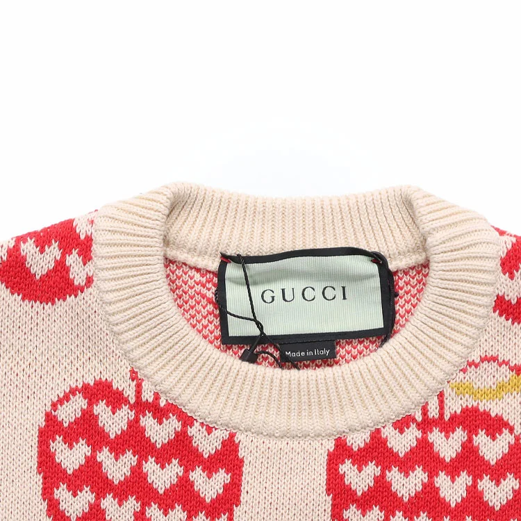 Свитер Gucci Женский с круглым вырезом, Премиальное качество, Экрю — фото 3