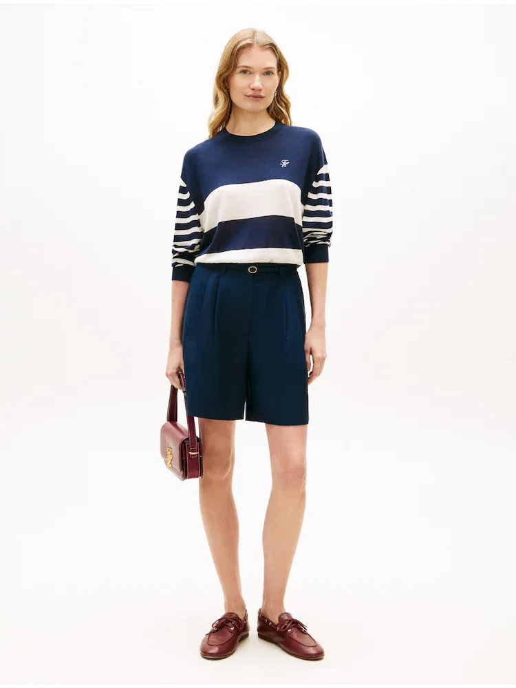 Свитер с круглым вырезом, полосатый TOMMY HILFIGER, Blue — фото 3