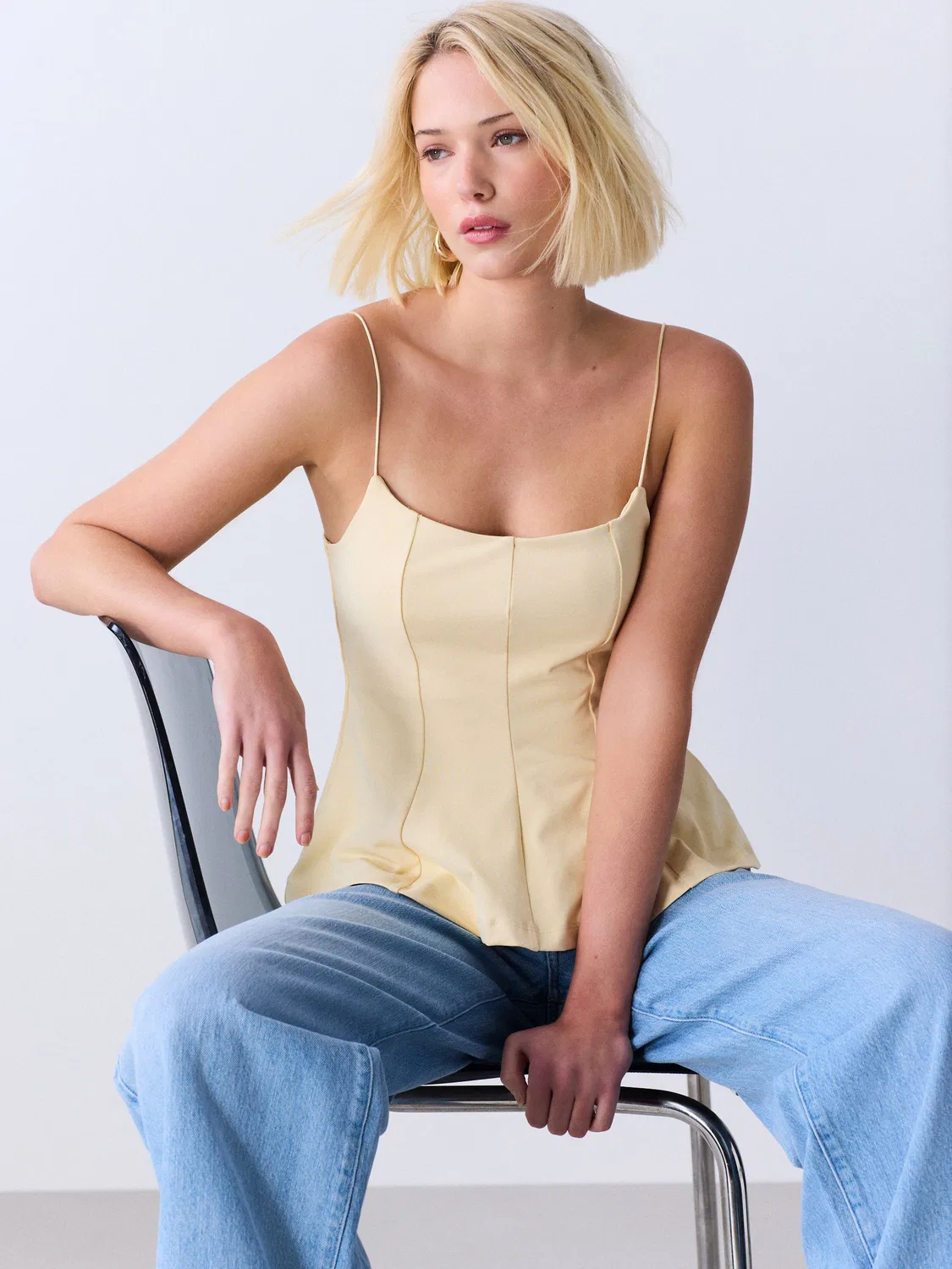Топ с воланами, модель Strappy Next, желтый