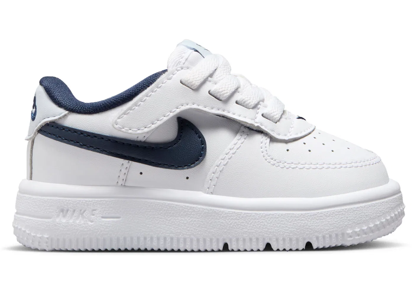 Детские кроссовки для мальчиков с застежкой Nike Force 1 Low EasyOn Nike, White/Football Grey/Midnight Navy