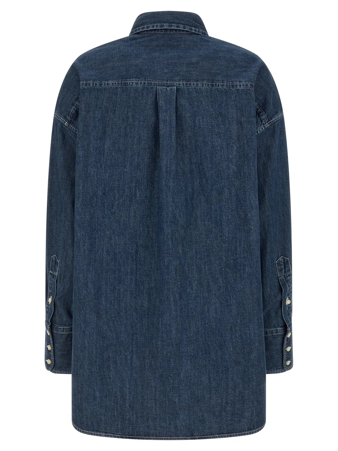 Женская хлопковая блуза с контрастной строчкой Polo Ralph Lauren, Blue — фото 2