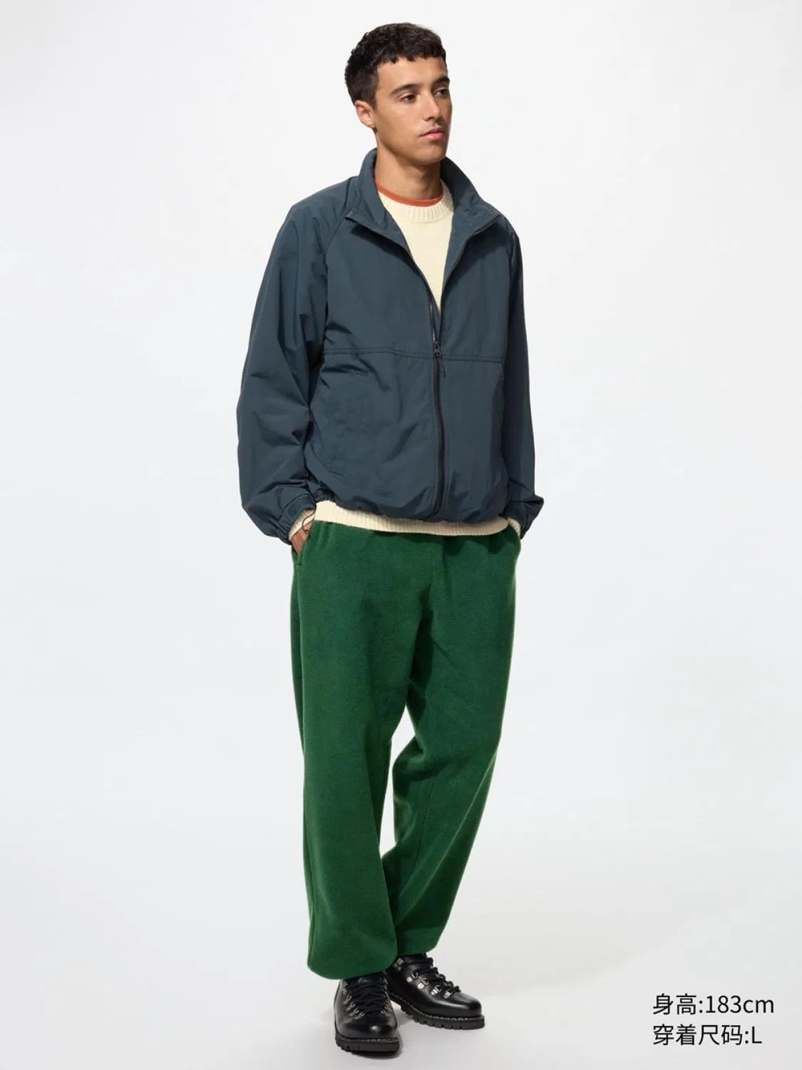 Брюки на флисовой подкладке с завязками Uniqlo, зеленый