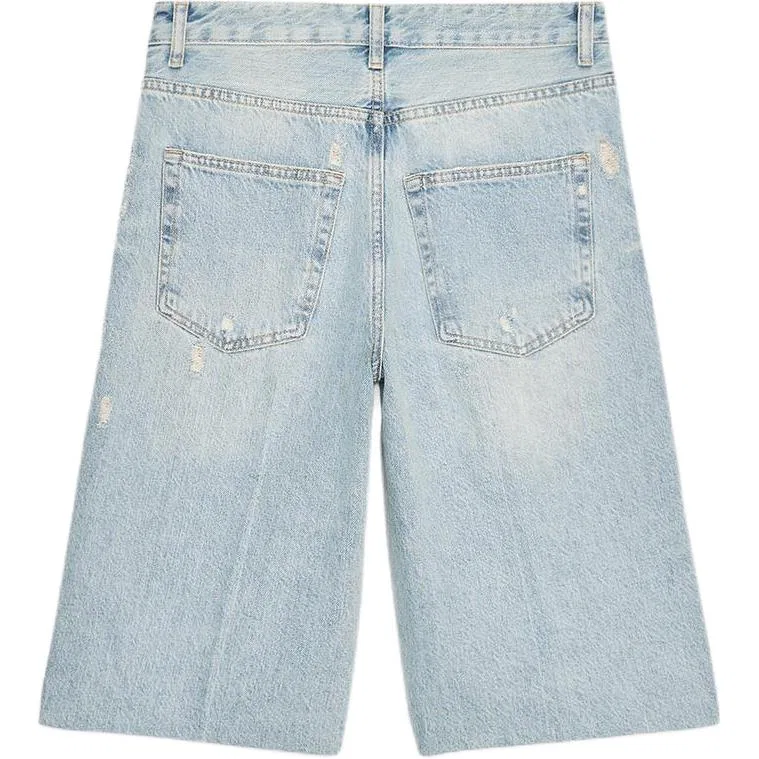 Женские джинсовые шорты с рваным эффектом Blue ZARA, Blue — фото 3