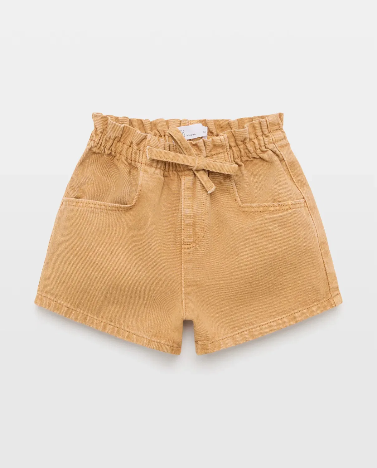 Детские шорты для девочек из саржи Paperbag Kids El Corte Inglés, Toffee — фото 4