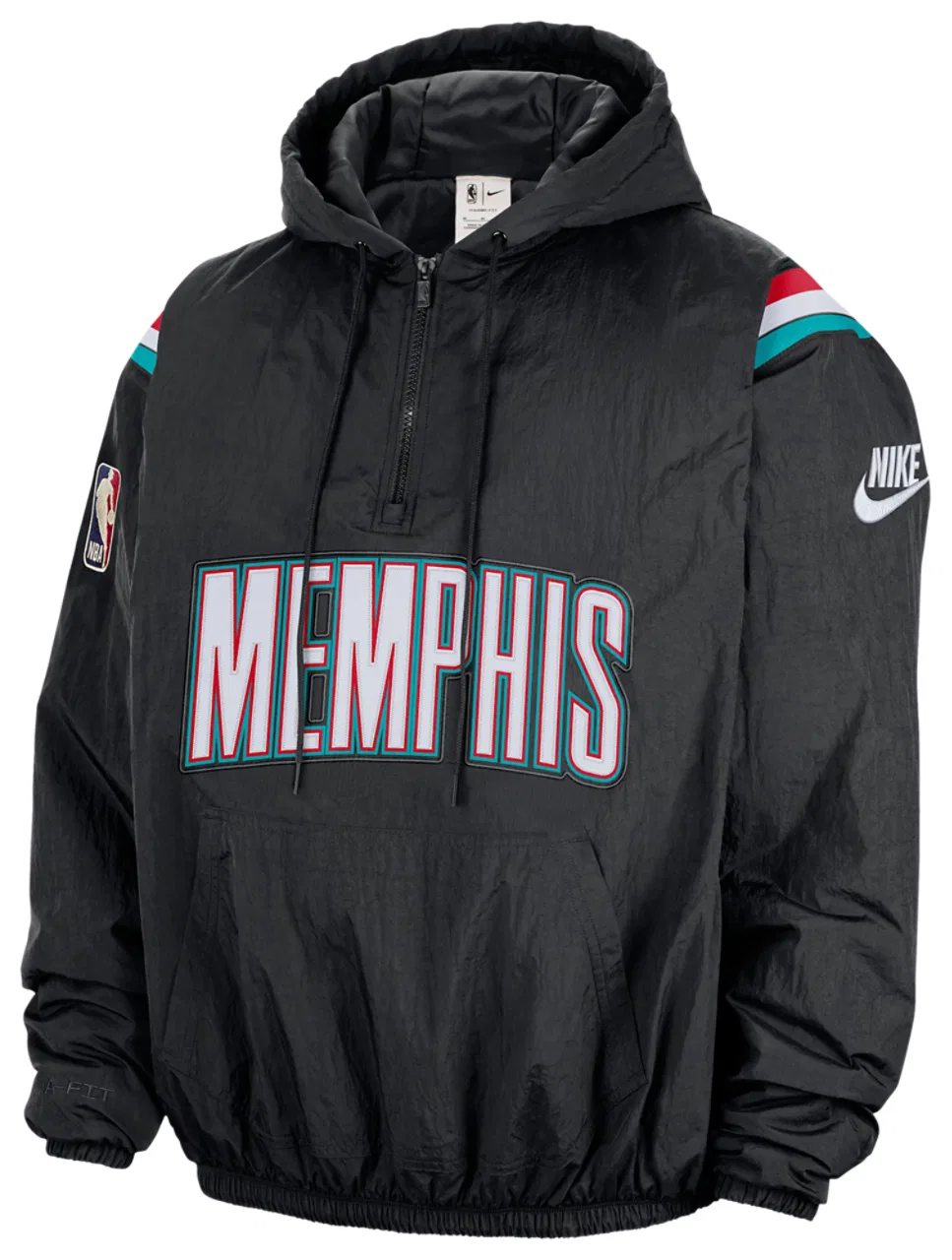 Мужская кофта с принтом Grizzlies Woven LND Half-Zip Nike, цвет Black/Multi