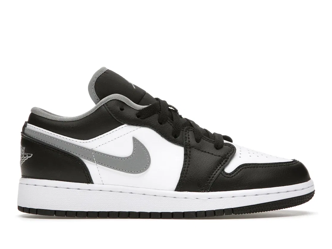 Детские кроссовки Lifestyle с контрастными накладками Jordan 1 Low Jordan, Black/Particle Grey-White