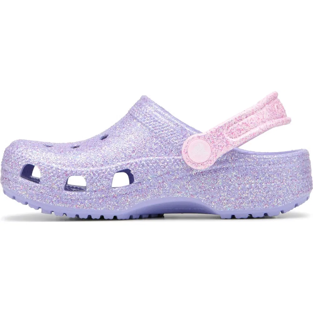 Детские классические сабо с блестками Crocs, Multi Glitter — фото 3