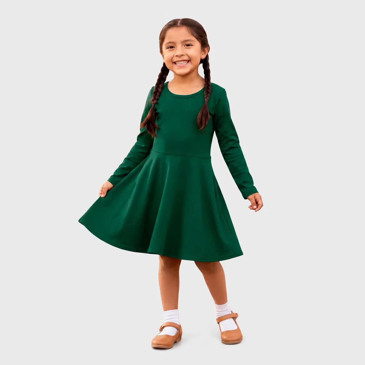 Платье с длинным рукавом Skater City Threads, Forest Green