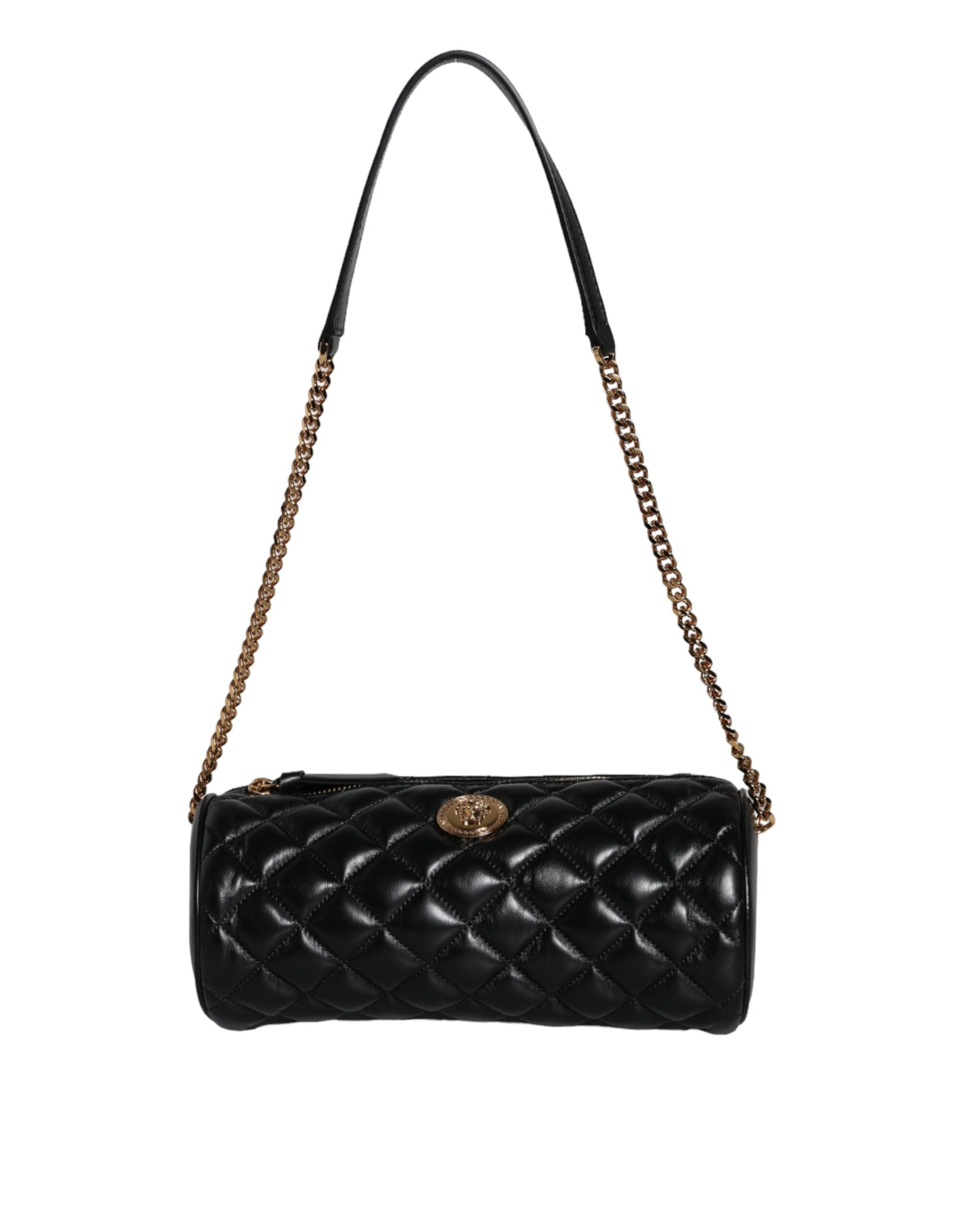 

Versace Mini стеганая женская сумка через плечо из овчины, черный