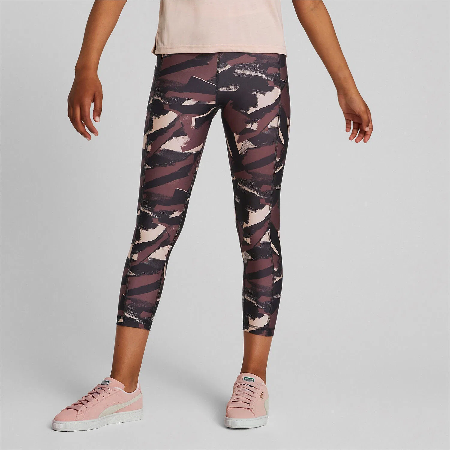 Детские леггинсы с принтом MODERN SPORTS AOP 7/8 TIGHTS Puma, Burgunderrot Lila / Schwarz — фото 3