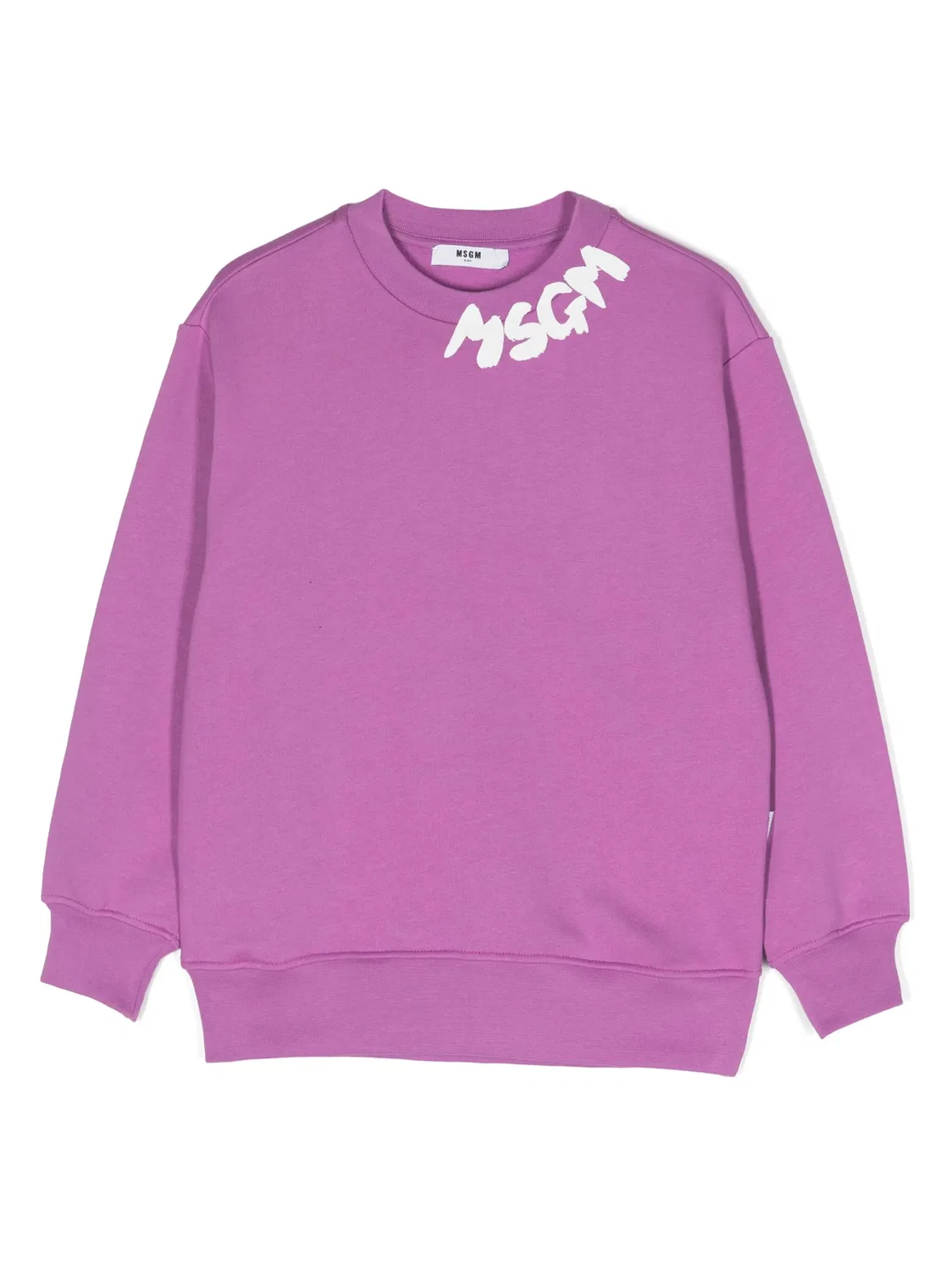 Хлопковый свитшот с логотипом MSGM, сиренево-фиолетовый