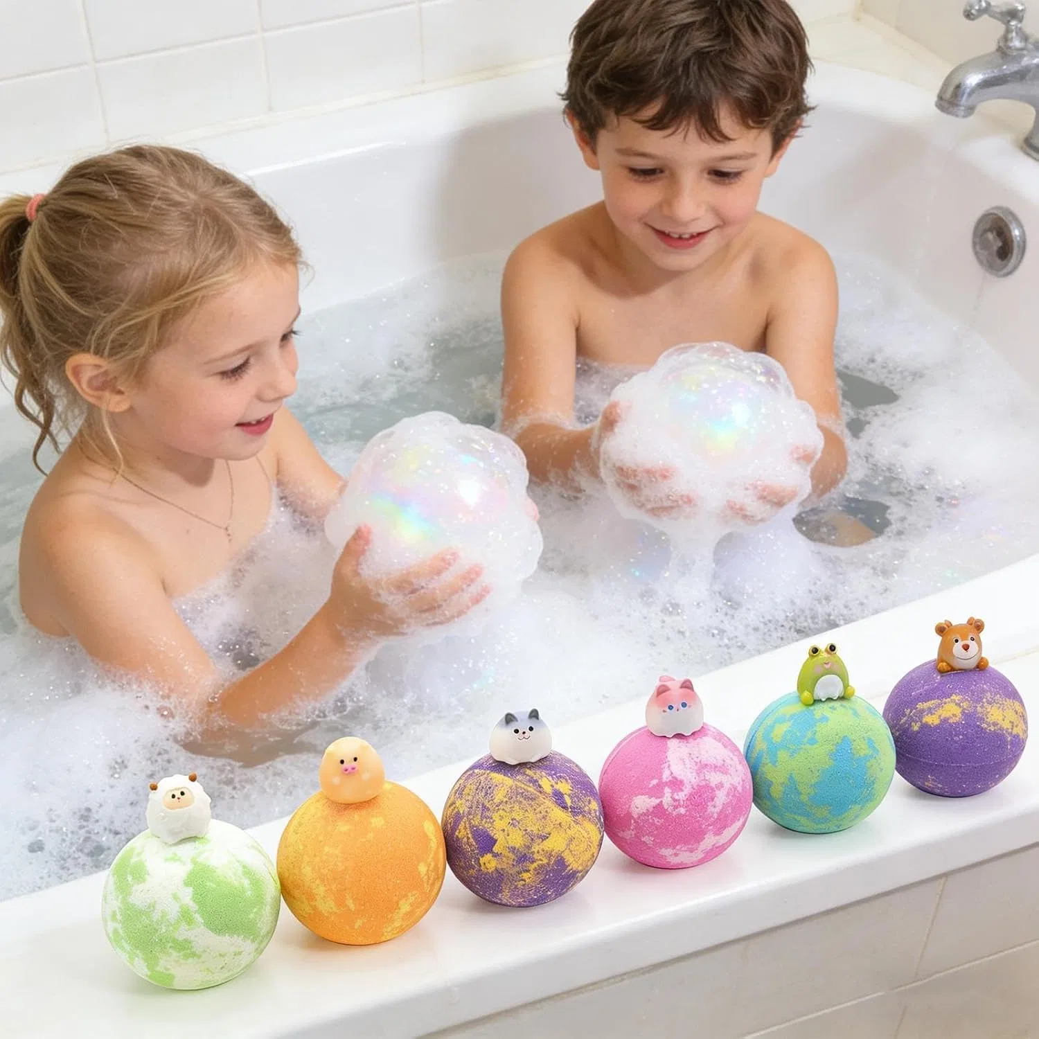Бомбочки для ванны с игрушками, 6 шт, Huayeex, Ein Anzug — фото 2