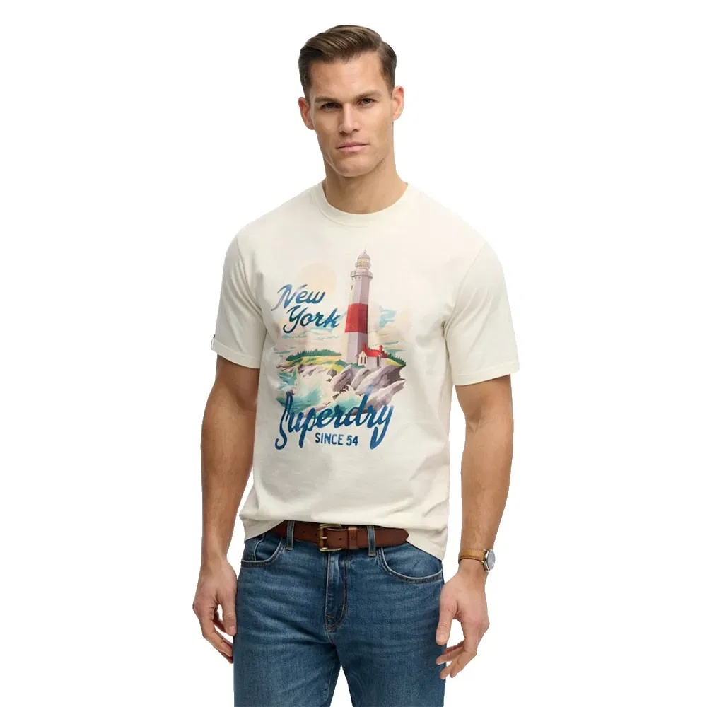 Футболка свободного кроя Superdry Maritime Loose Fit Superdry, бежевый