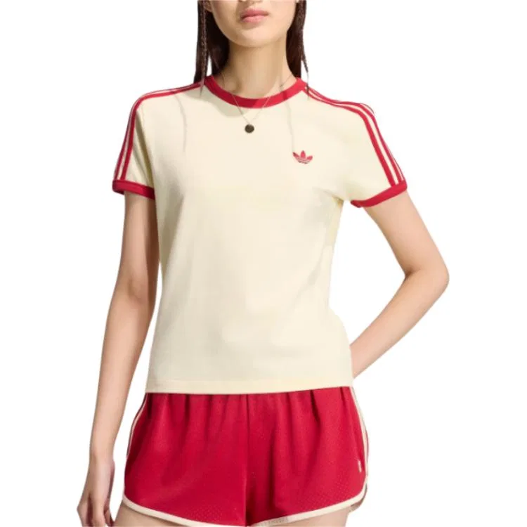 Женская футболка с круглым вырезом Adidas Originals, Beige — фото 4