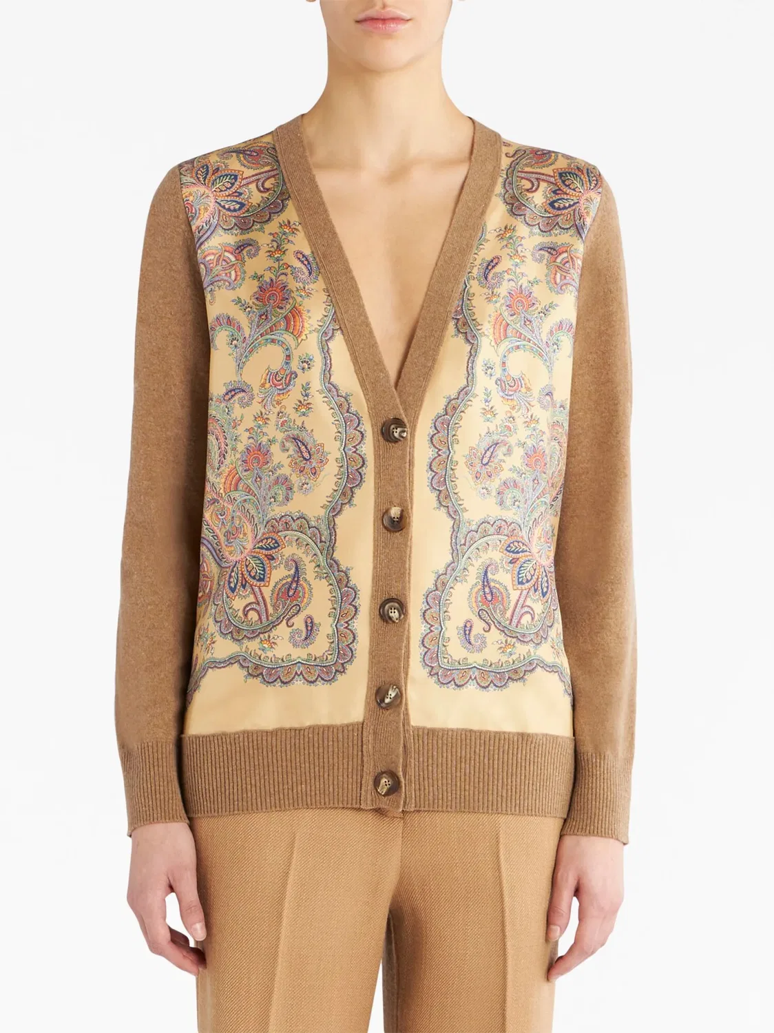 Кардиган с цветочным принтом ETRO, бежевый — фото 3