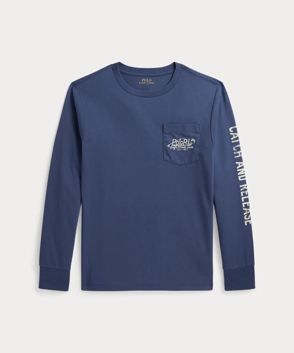Детская футболка с длинным рукавомс принтом Polo Ralph Lauren Childrenswear, Navy