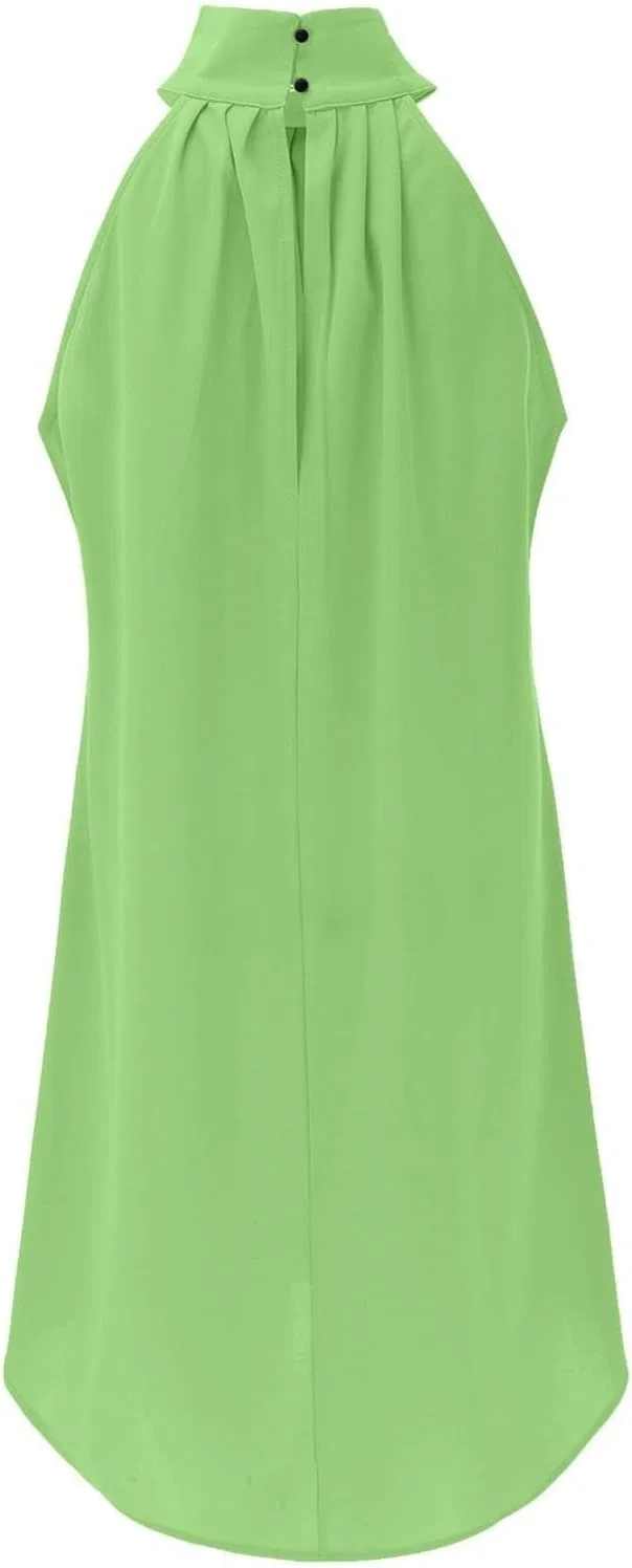 Женское летнее сарафан с открытой спиной и воротником-хомутом, Mint Green — фото 2