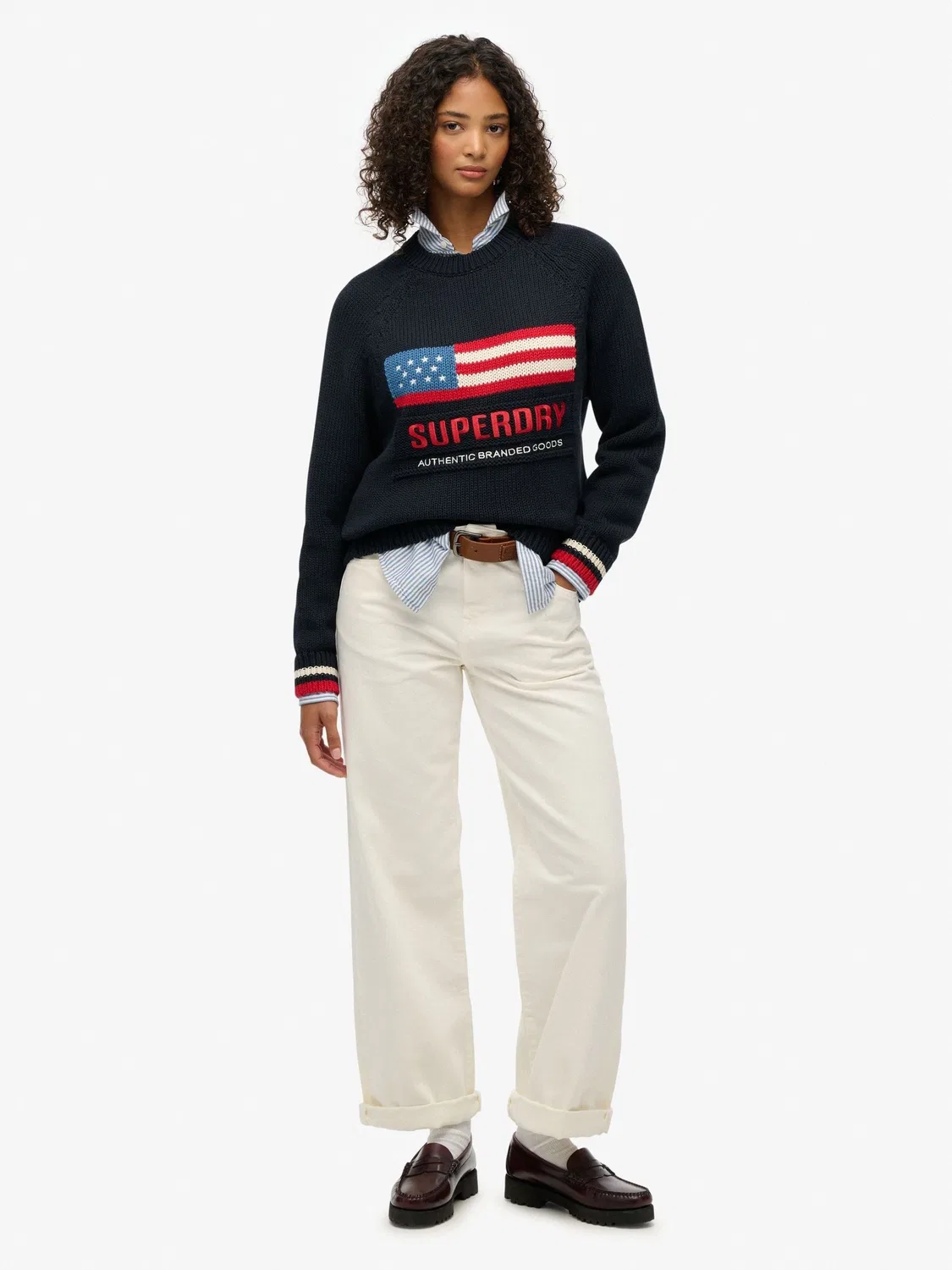 Джемпер свободного кроя Americana Superdry, синий — фото 4