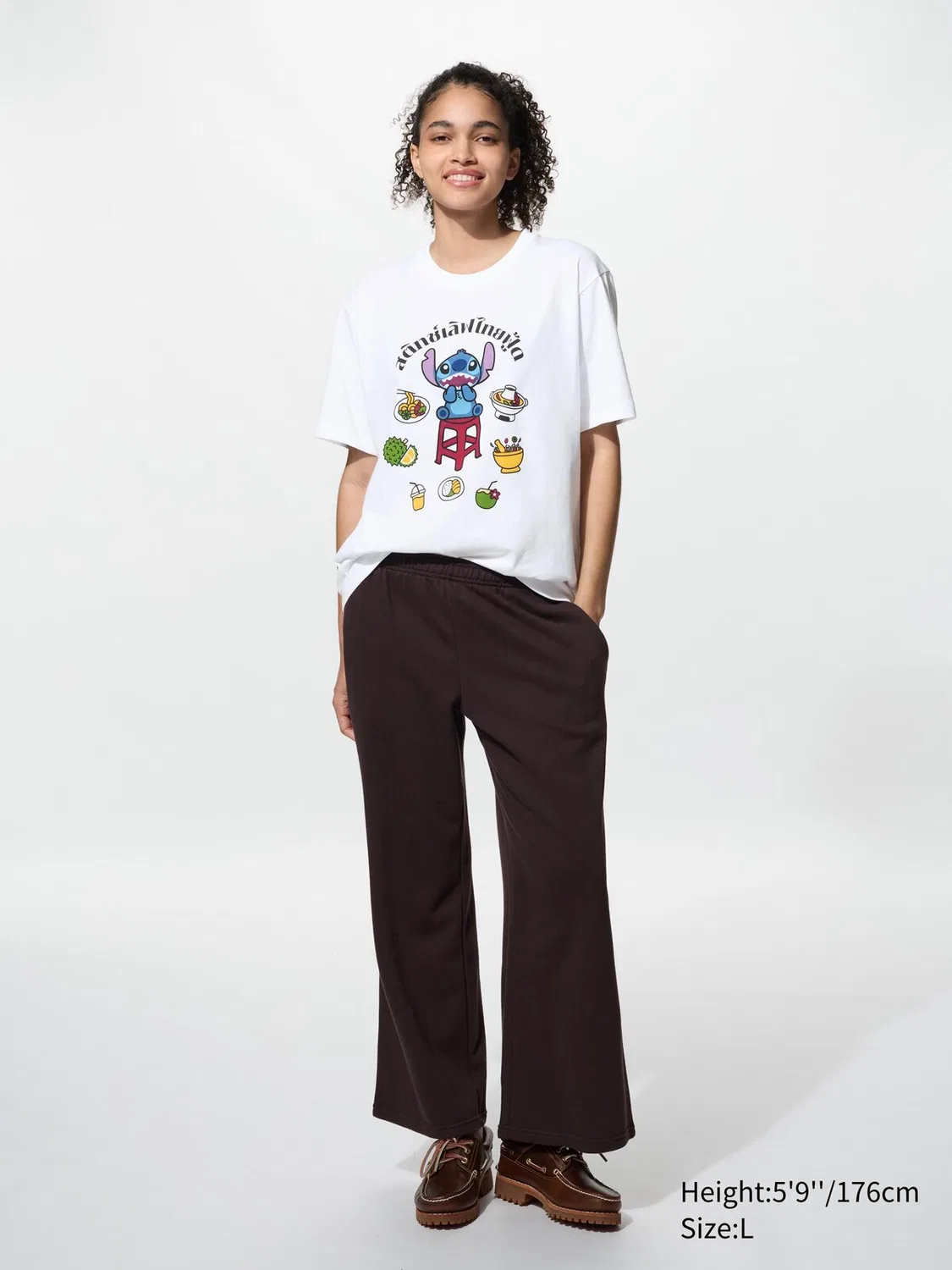 Футболка Uniqlo, с графическим принтом 'Stitch in thailand ut', белый — фото 3