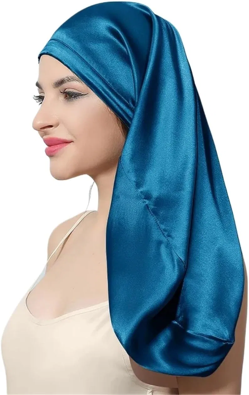 Шапочка для душа из мультислоя шелка, MRVAKDYDI, Peacock Blue