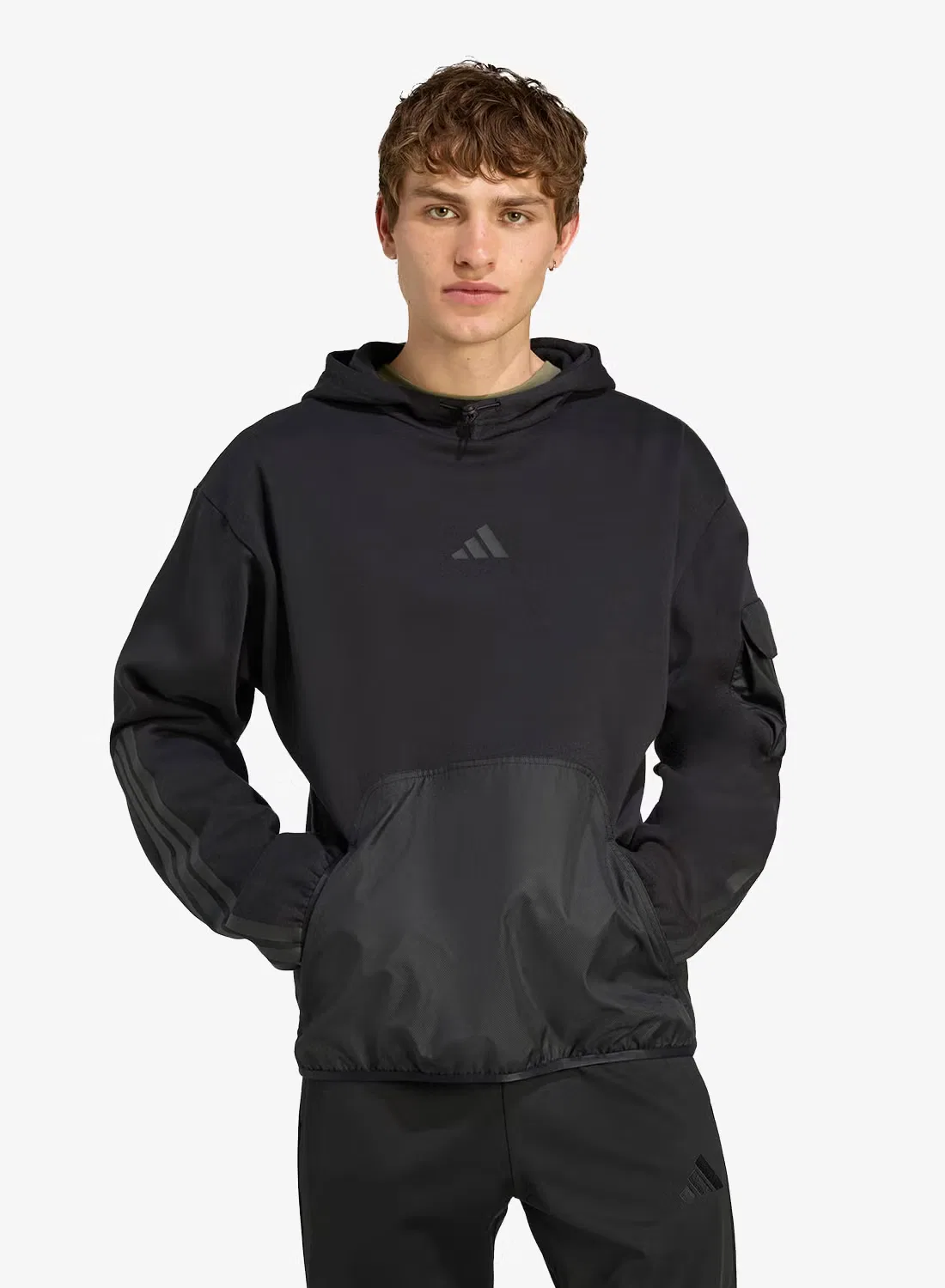 Худи утепленное с капюшоном City tech utility fleece Adidas, черный