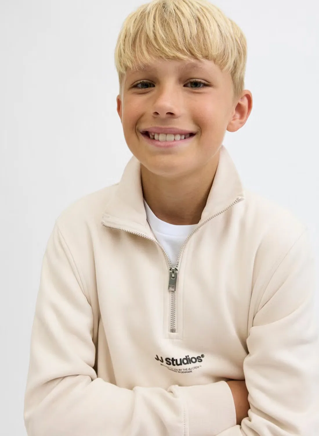 Свитшот на молнии с мягкой подкладкой Jjesoho Jack & Jones Junior, лунный — фото 3