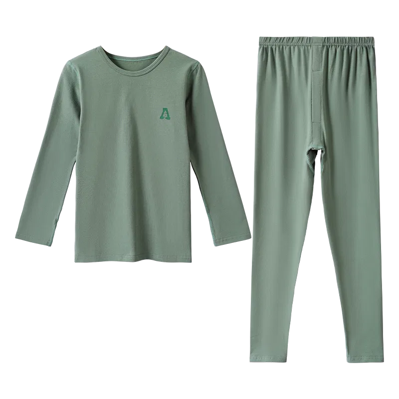 Red bean Детское нижнее белье для мальчиков хлопковое Hodo Grade School Underwear Sets Crew Neck Moderate, Dark Green
