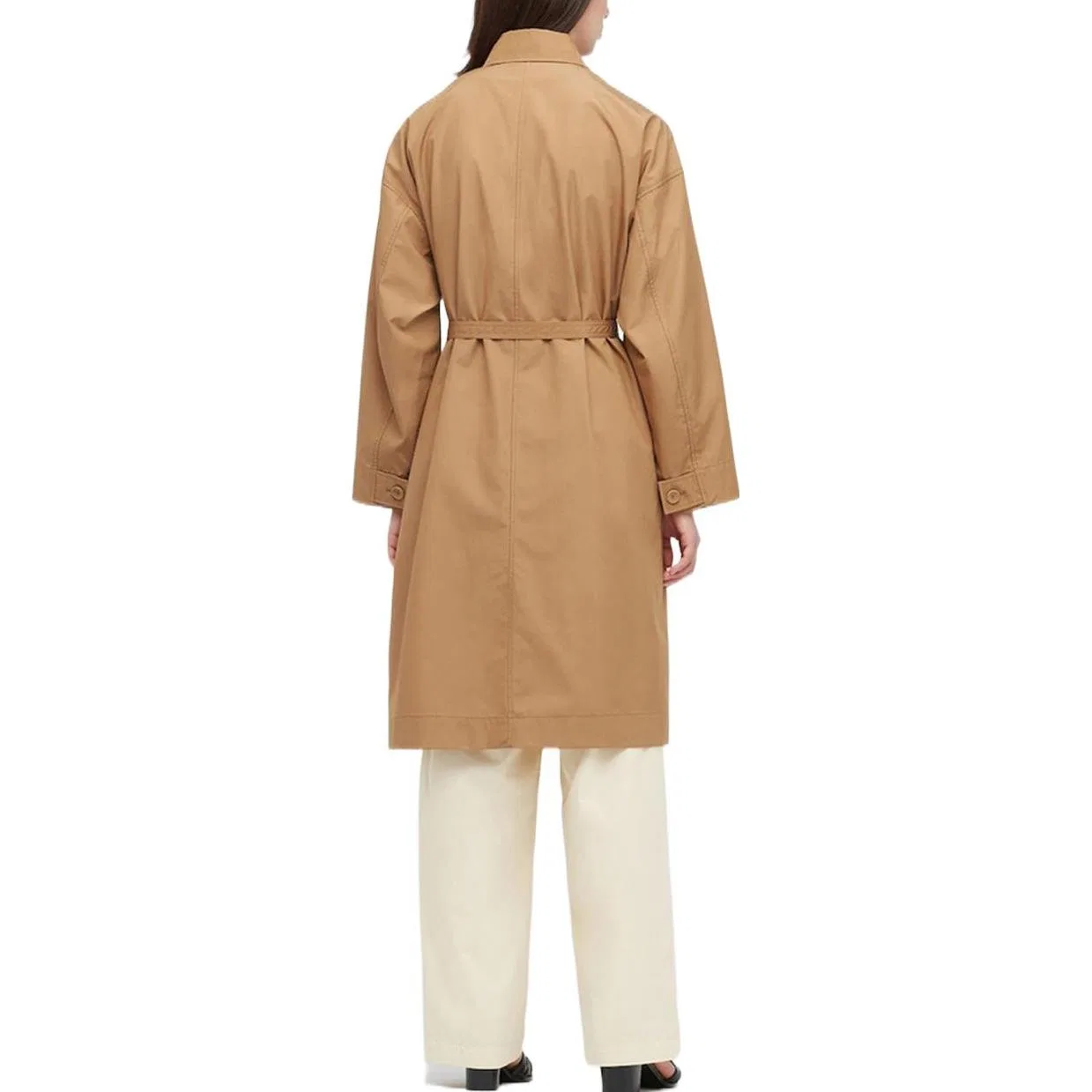Женское пальто с лацканами Khaki UNIQLO, Хаки — фото 4