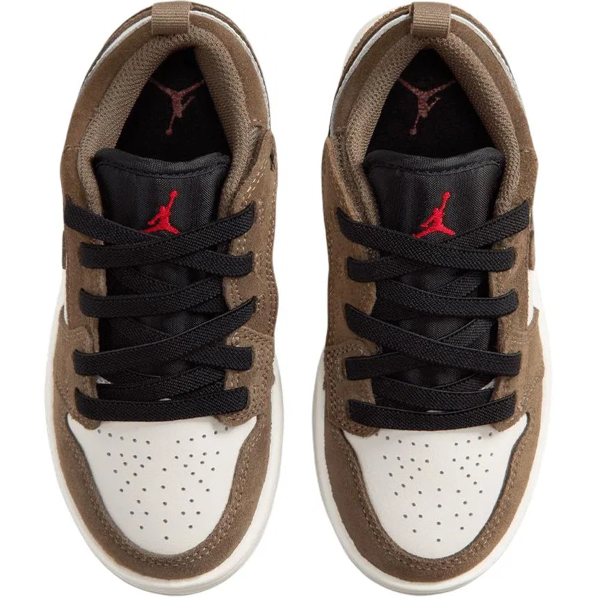 Детские кроссовки для мальчиков кожаные Air Jordan 1 Jordan, White Brown — фото 4