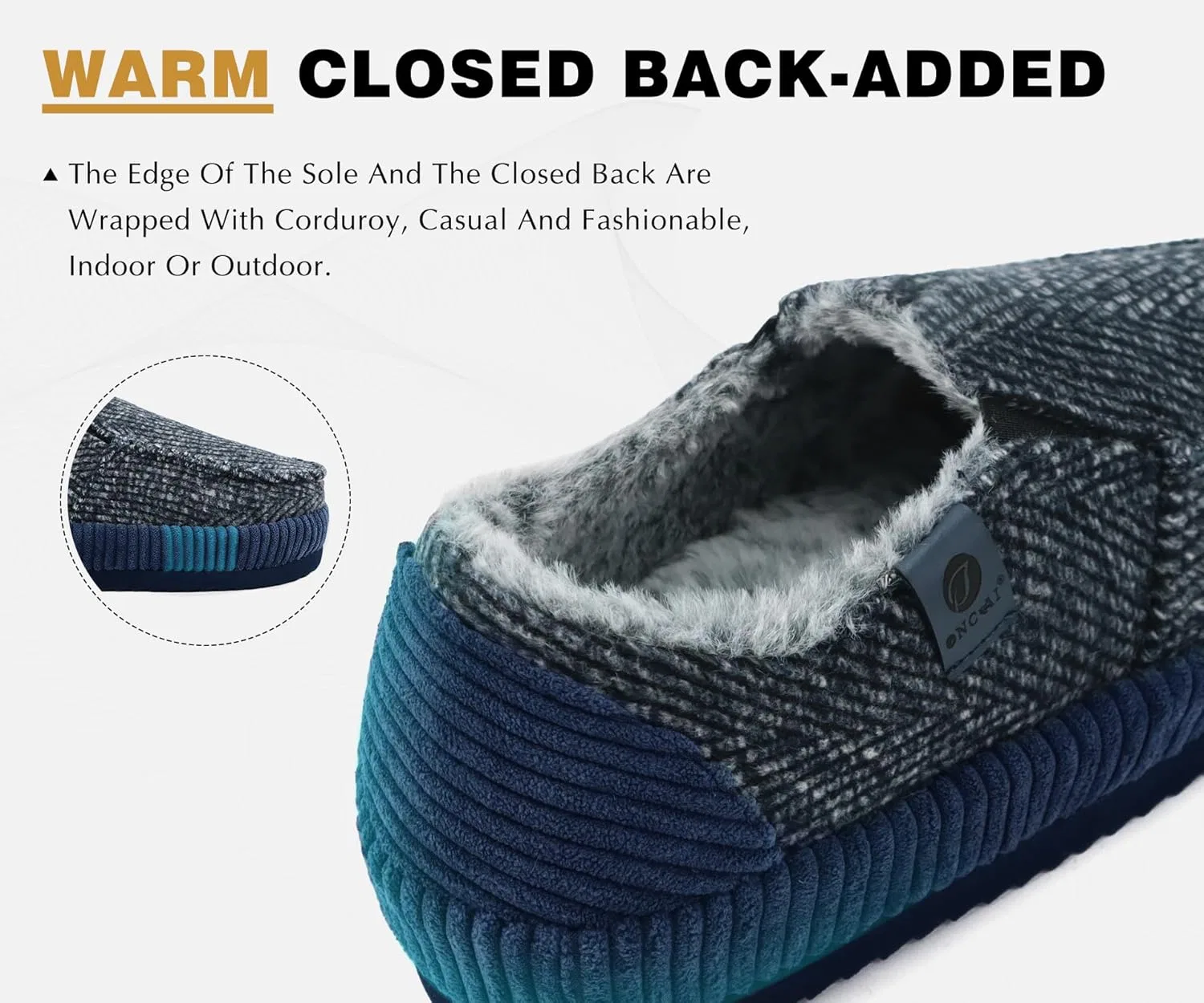 Тапочки с поддержкой стопы ONCAI, Moccasins Blue/White — фото 3
