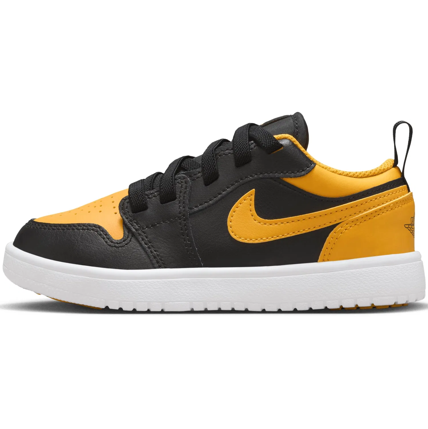 Детские кроссовки для мальчиков с закрытым носком Jordan 1 NIKE, Black Yellow Ocher White
