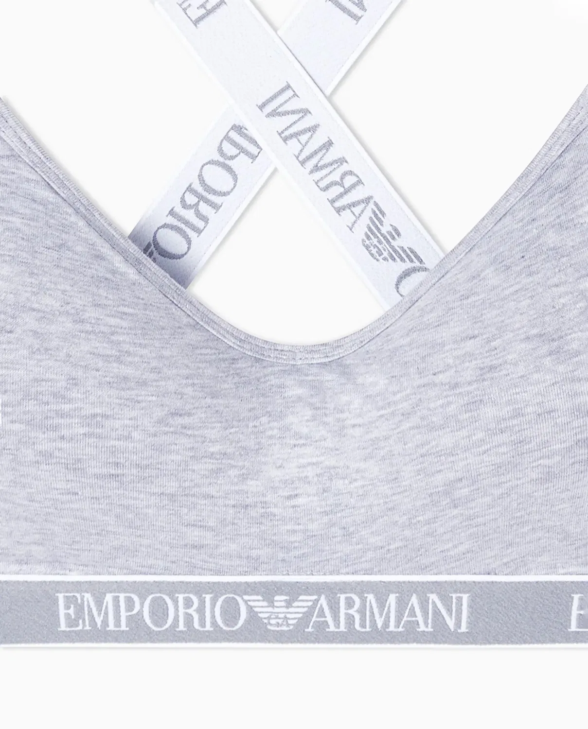 Женский бюстгальтер спортивный Iconic Logoband Emporio Armani, Gris — фото 3