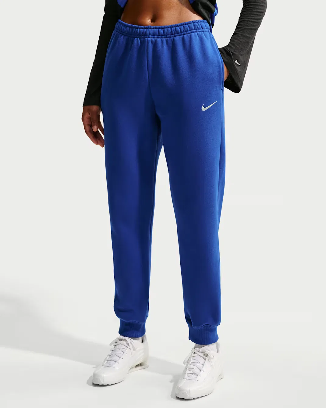 Женские спортивные брюки средней посадки Nike Studio Fleece Medium Weight, Old Royal/Sail — фото 2