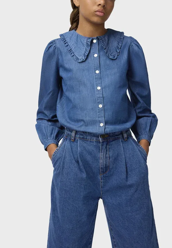 Блузка хлопковая Robbin Molo, Mid Blue Wash, синий