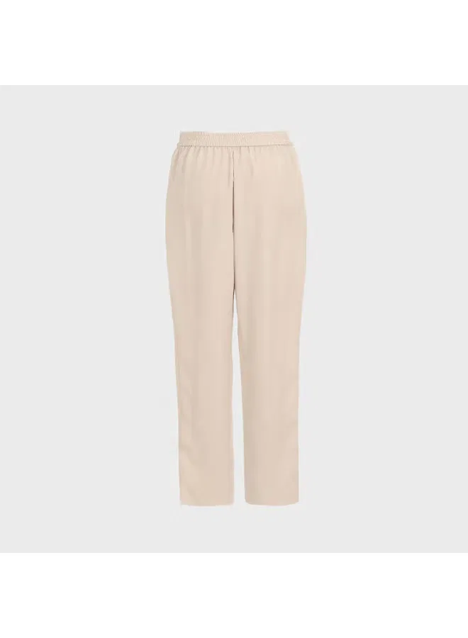 Брюки свободные с завязками Zara, миндально-белый — фото 3