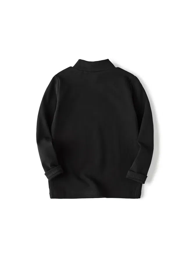 Футболка с длинным рукавом с вышивкой букв Jeanswest, черный — фото 3
