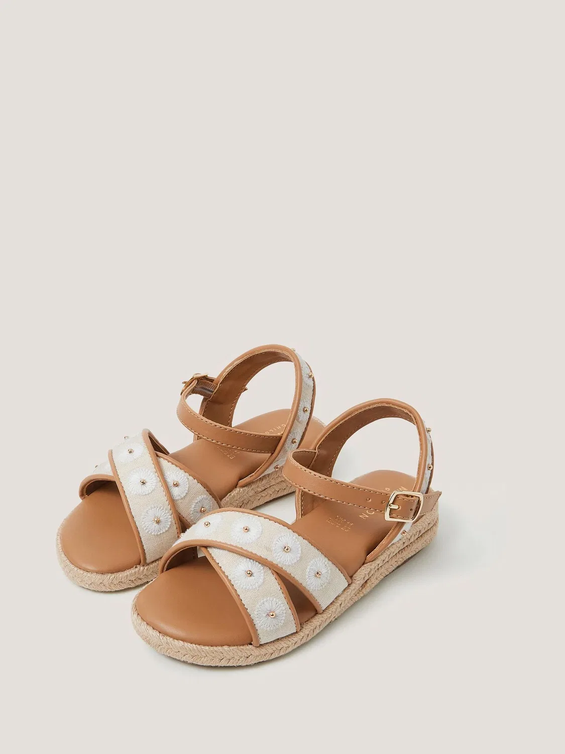 Сандалии на танкетке Monsoon Natural Floral Espadrille Wedge, Natural