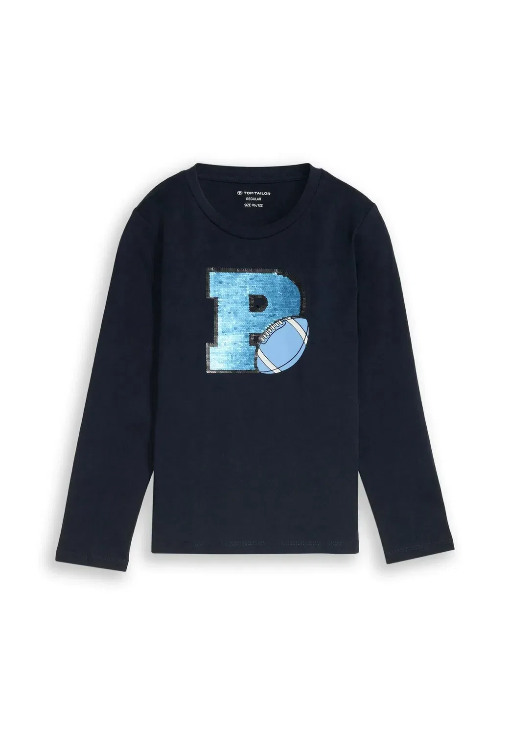 Футболка с длинными рукавами (T-Shirt langarmshirt mit interaktivem print) Tom Tailor, Sky Captain Blue