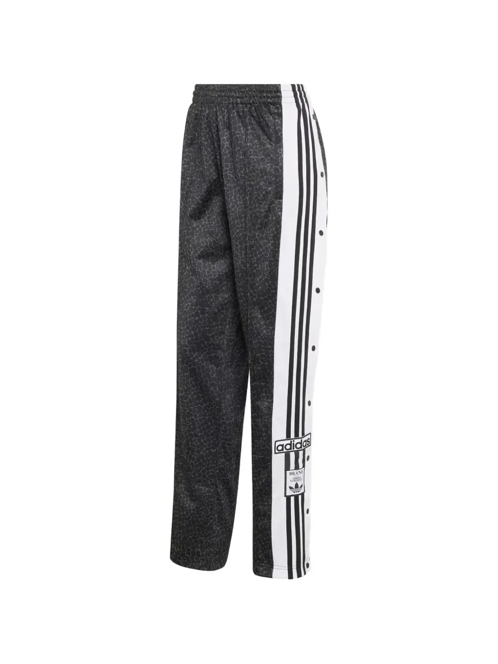 Спортивные штаны с леопардовым принтом adidas AOP Adi-Break с боковыми полосками, черный
