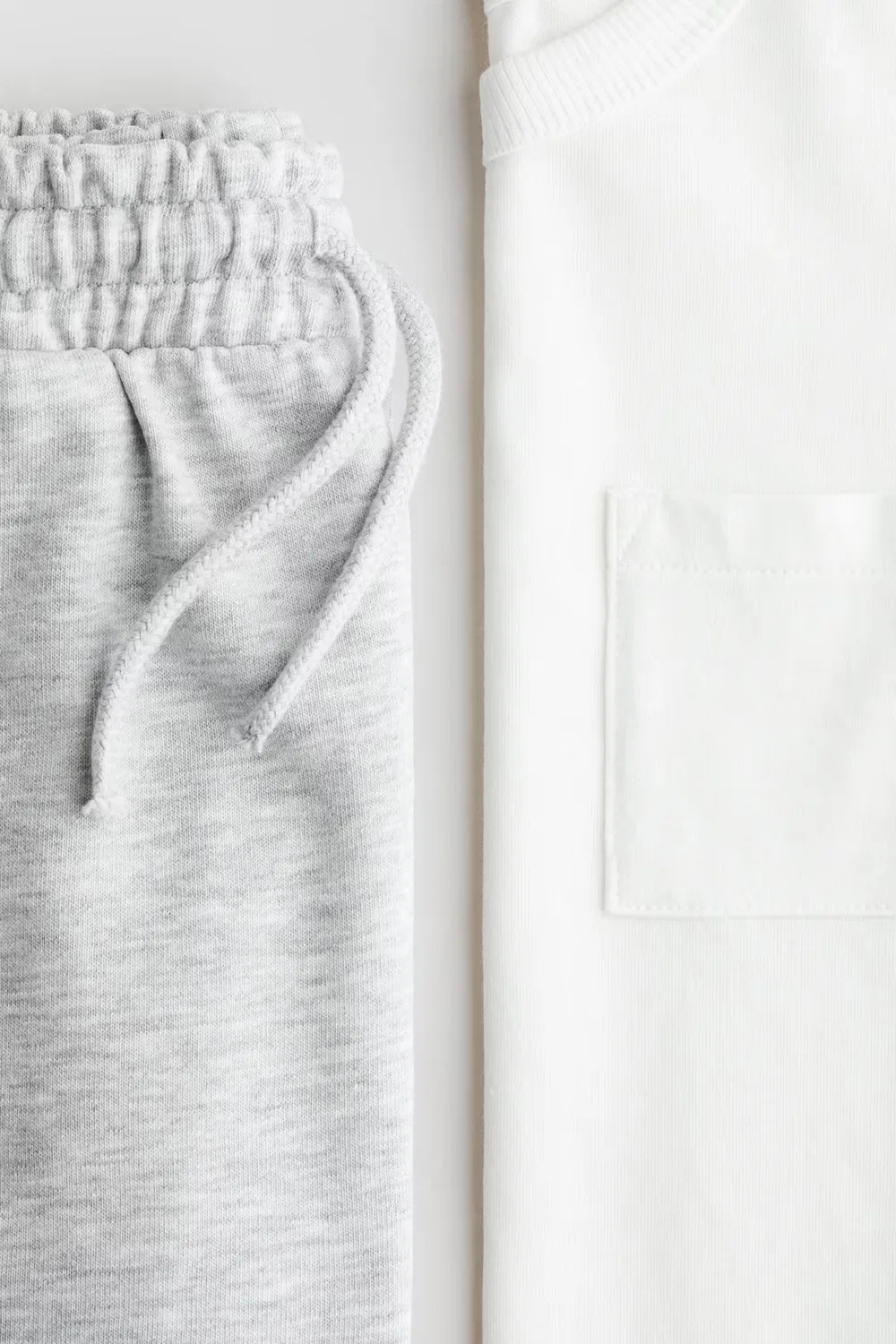 Комплект из двух предметов: футболка и шорты H&M, Weiß/Graumeliert — фото 2