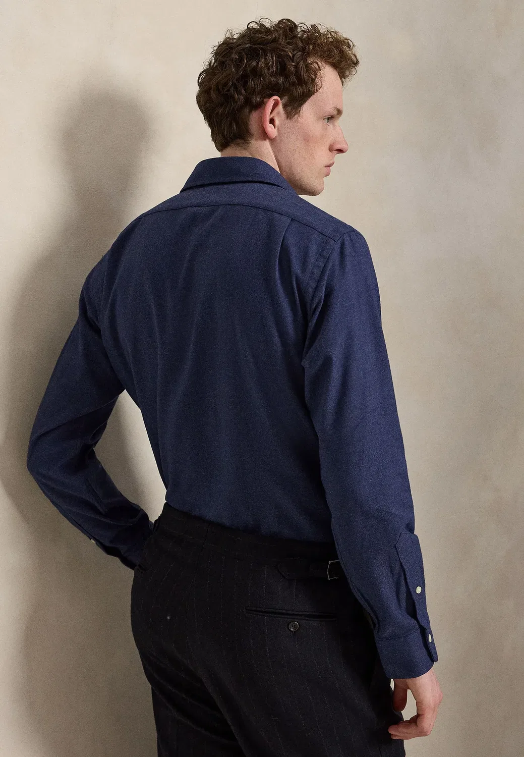 Рубашка из высококачественной саржи, сшитая на заказ - Camisa Polo Ralph Lauren, Spring Navy Heather — фото 3